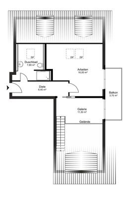 Grundrissplan 3. Obergeschoss / Dachgeschoss