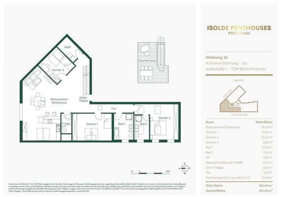 Grundriss Penthouse Dachterrasse