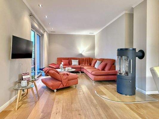 Wohnzimmer mit Kaminofen