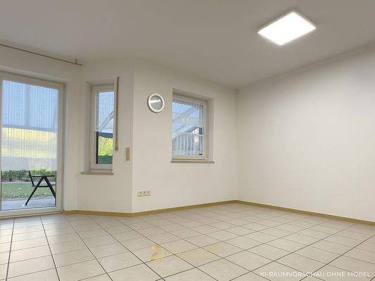 Haupthaus: Wohn- und Esszimmer KI ohne Möbel