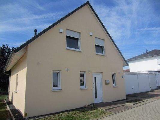 Eingang mit Doppelgarage