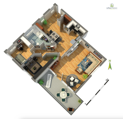 Grundriss_3D - nicht maßstabsgerecht