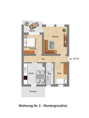 Grundriss Whg. Nr. 2