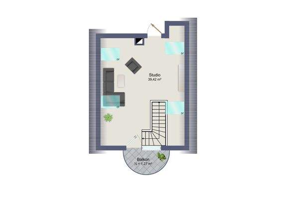 Grundriss DG Studio (obere Ebene)