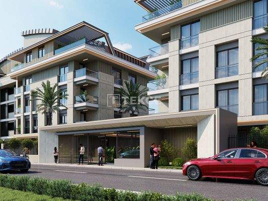 New Apartments for Sale in a Complex with a Pool in Konyaaltı