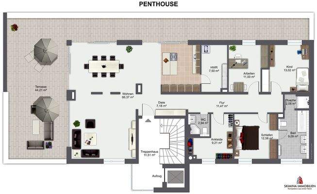 Grundriss Penthouse