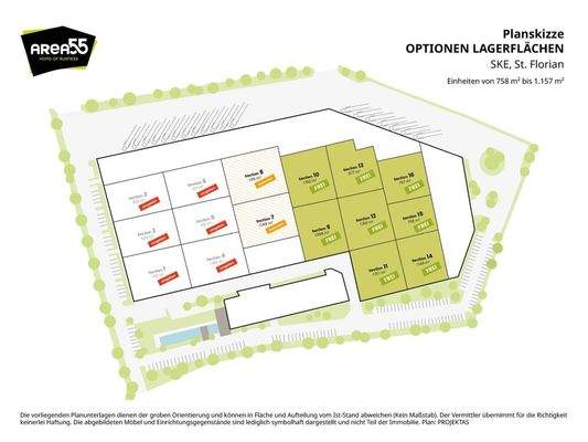Planskizze optionale Lagerflächen