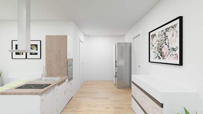 Moderner gemütlicher Freiraum_Visualisierung