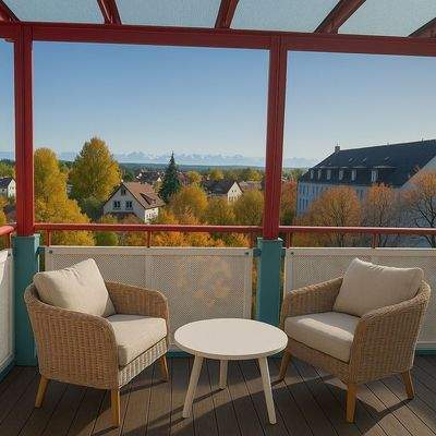 Südbalkon mit Alpenblick 