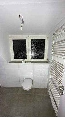 Modernes WC und Handtuch-Heizkörper