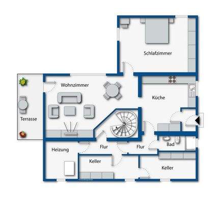 Grundriss Erdgeschoss/ Einliegerwohnung