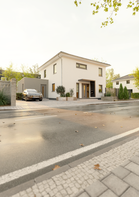 Ext_Stadthaus_Flair_124_Kubus_Putz_Vordach_StreetView02