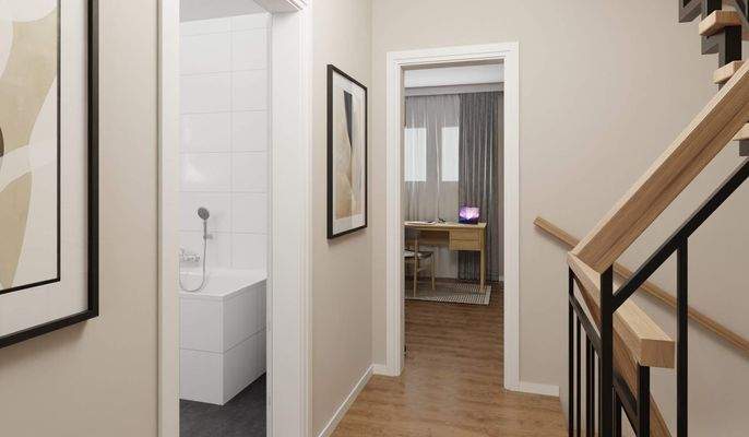 Heller und freundlicher Flur im Obergeschoss