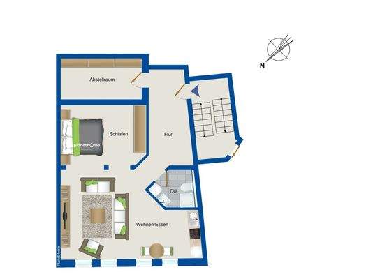 Grundriss Wohnung 1. OG links 