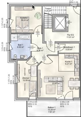 Grundriss Wohnung 1