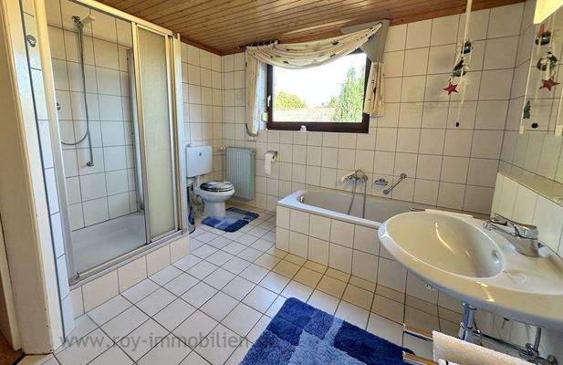 Badezimmer mit Wanne und Dusche