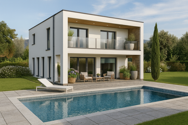 Hausansicht Flachdachvariante