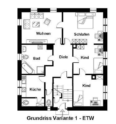 Grundriss ETW Variante 1