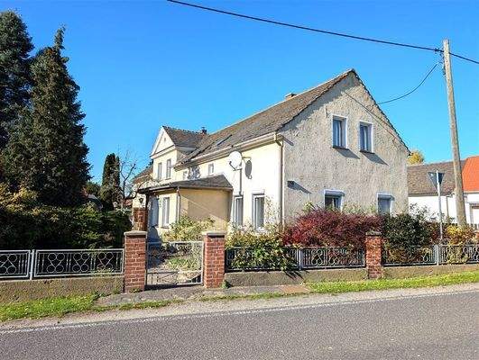 Hausansicht mit Garten