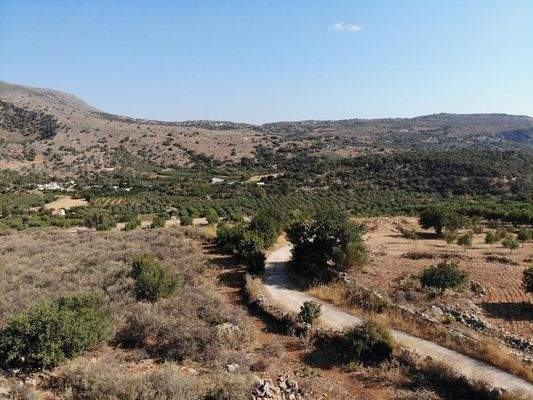 Kreta, Stilos: Baugrundstück mit Panoramablick auf Meer und Berge zu verkaufen