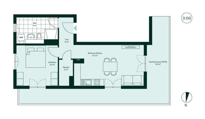 Komfortabler Grundriss mit großzügiger Dachterrass