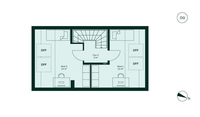 Ausgebautes Dachgeschoss bietet zusätzlichen Platz für die gesamte Familie
