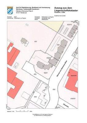Lageplan Flur-Nummer 632/1 