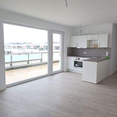 Küche in der Dachgeschosswohnung