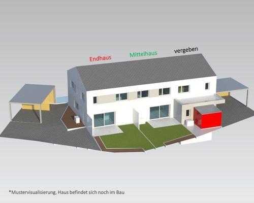 Außenvisualisierung Reihenhäuser