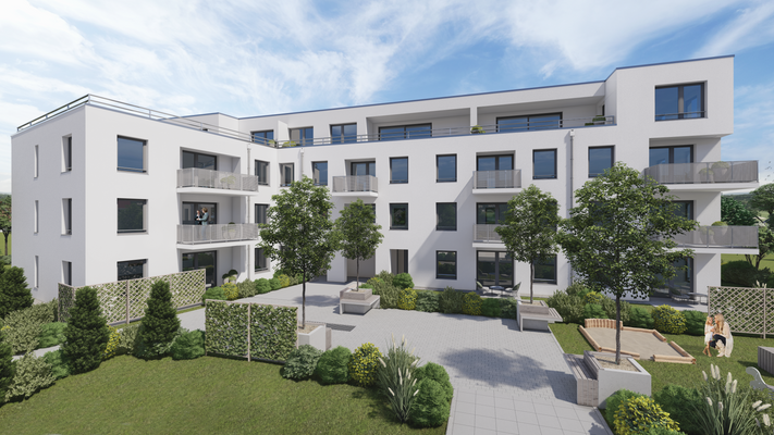 Blick von Süden über Innenhof ...