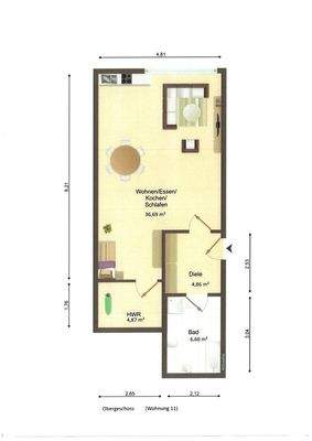 Grundriss WE 11, 1. OG 