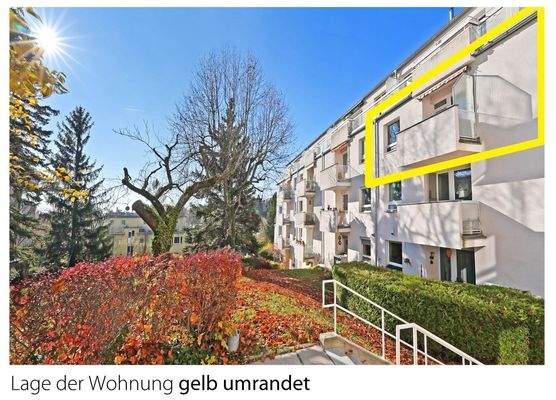 Lage der Wohnung gelb umrandet