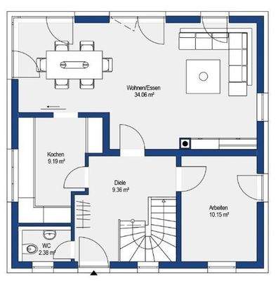 Erdgeschoss Alternative mit Arbeitszimmer