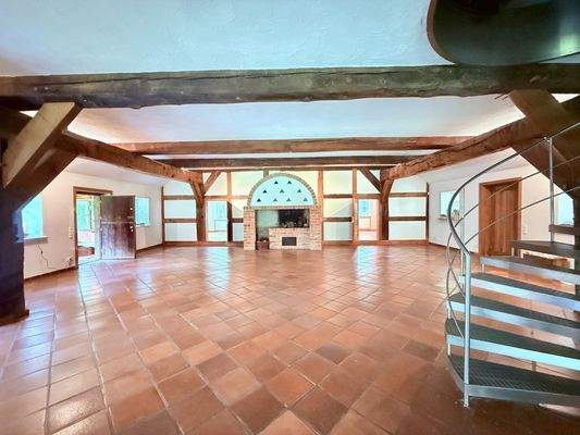 Wohnsaal offener Kamin