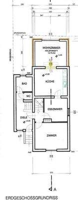 Grundrissplan EG mit Zubau WZ