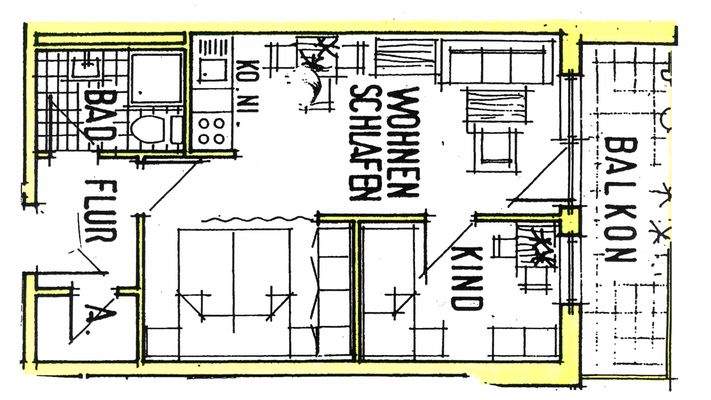 42,3 m² Wfl. inkl. 50 % Balkon