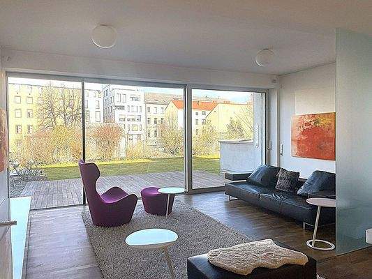 Blick auf den Dachgarten