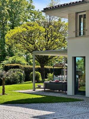 Die Terrasse angrenzend zur Küche