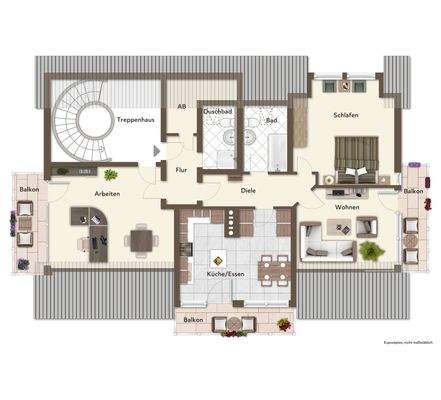 möglicher Grundriss DG möbliert