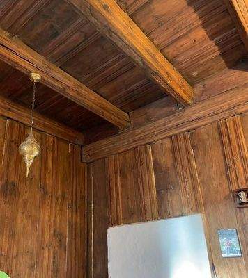 Blockstube Holzdecke