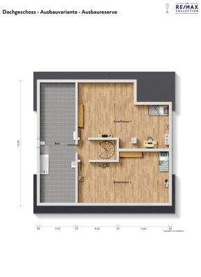 Grundriss Dachgeschoss - Ausstattungsvariante