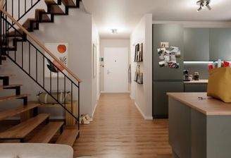 Die offene Wohnküche lädt zum gemeinsamen Kochen e