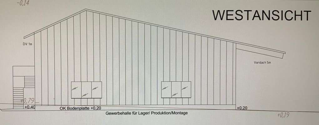 Westansicht Warmhalle