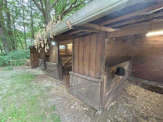 Drei angebaute Pferdeboxen