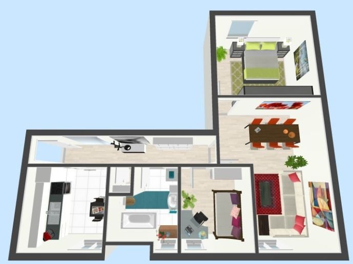 modernisierte 3-Raum Wohnung in Herzen der Stadt