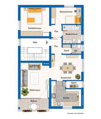 Grundriss vom 1. Obergeschoss