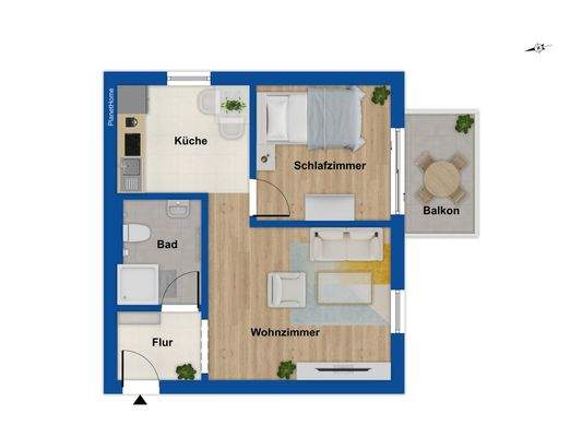 Grundriss Wohnung - 1. OG