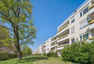 Blick auf den Balkon im 1. Obergeschoss