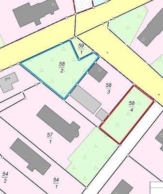 Lagepaln mit den beiden möglichen Bauplätzen