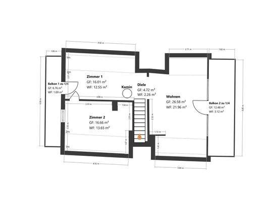 Grundriss Skizze 2.OG